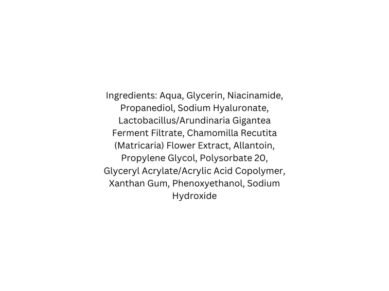 List of ingredients on a white background