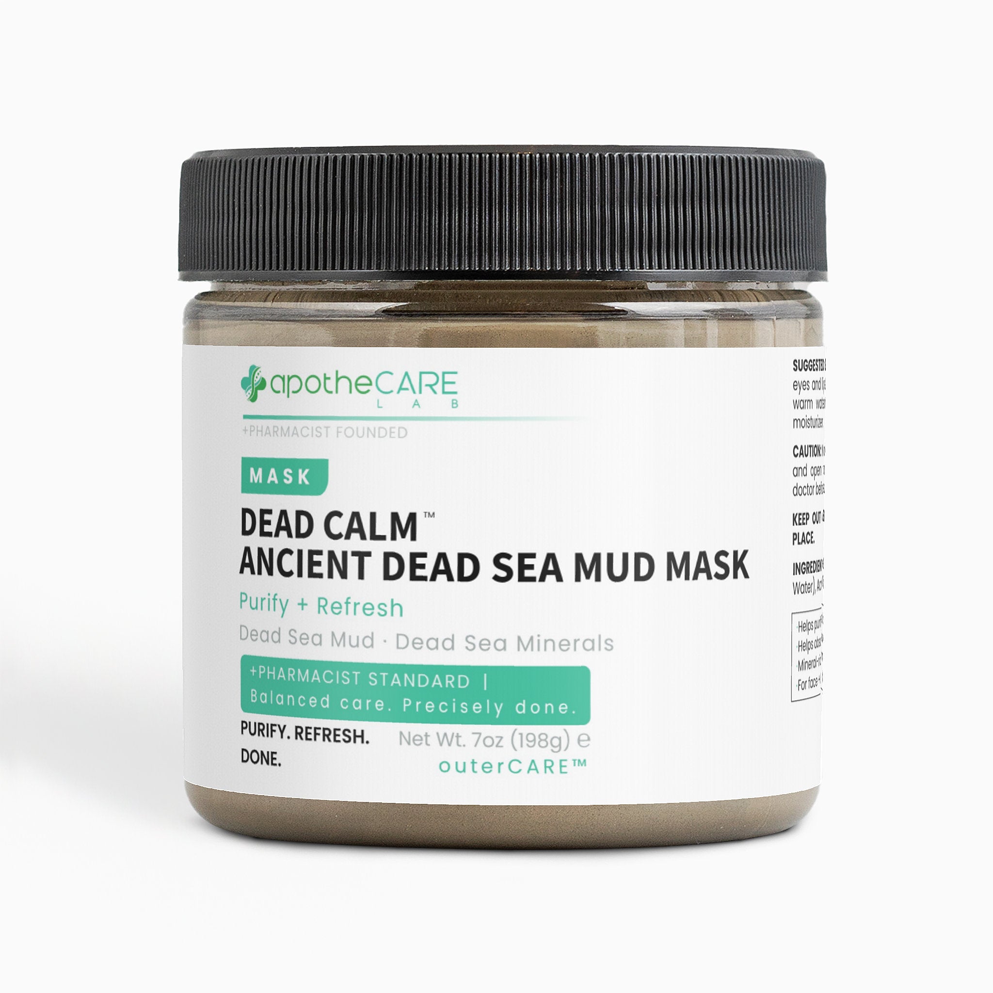 ApotheCARE Dead Calm Ancient Dead Sea Mud Mask jar on a white background