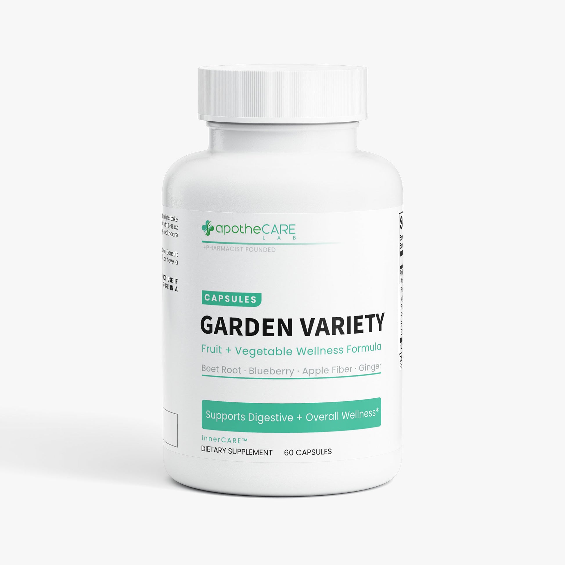 Apothecare Garden Variety supplement bottle on a white background