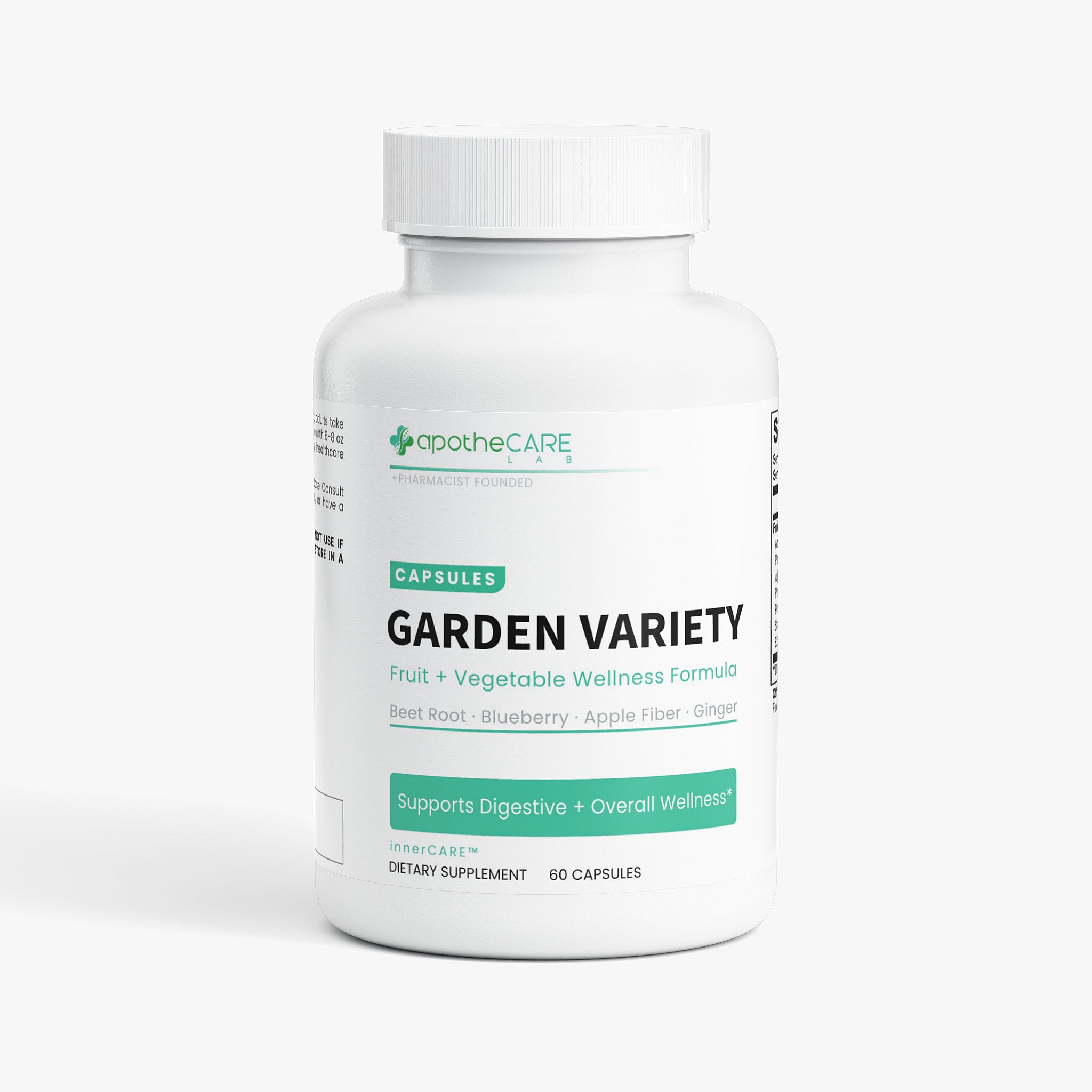 Apothecare Garden Variety supplement bottle on a white background