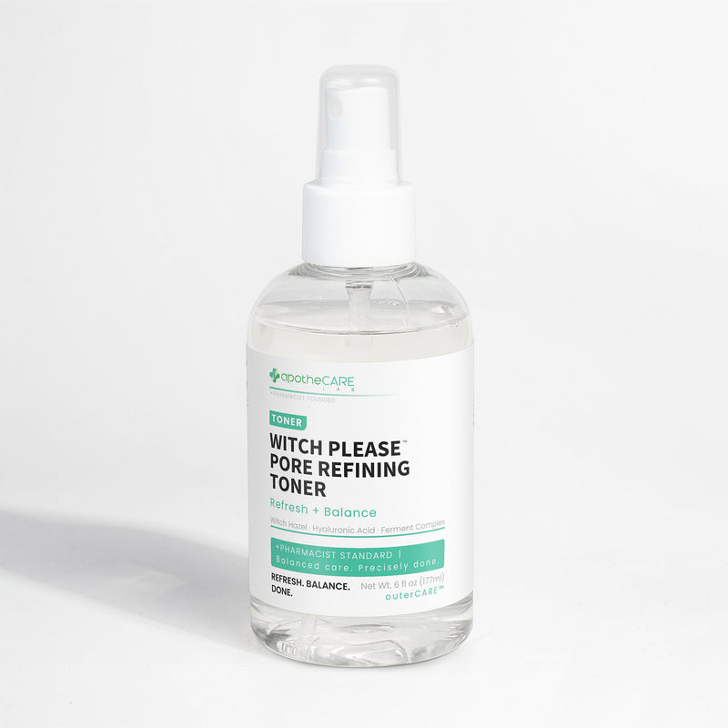 Bottle of 'Witch Please Pore Refining Toner' on a white background