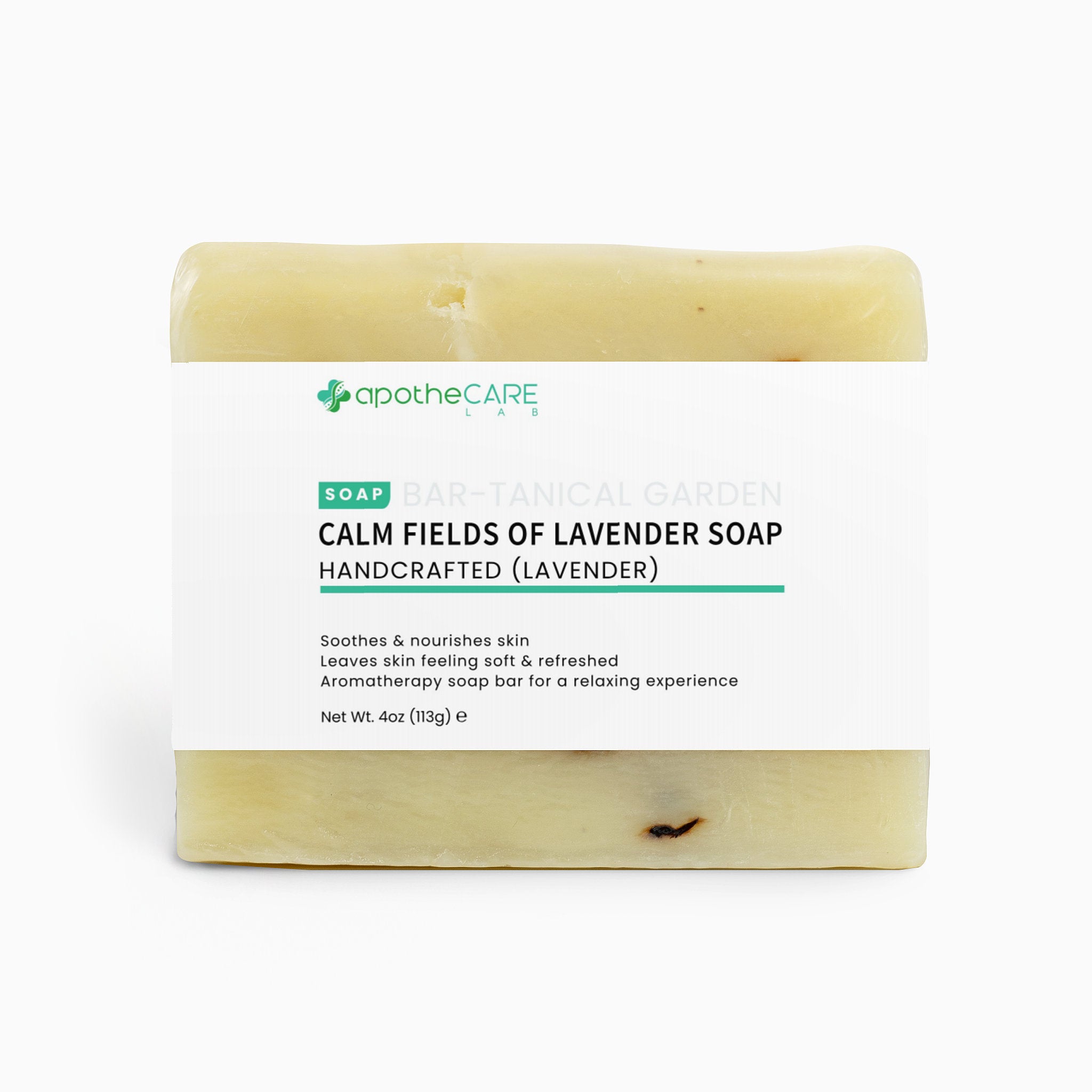 ApotheCare Calm Fields of Lavender Soap bar on a white background