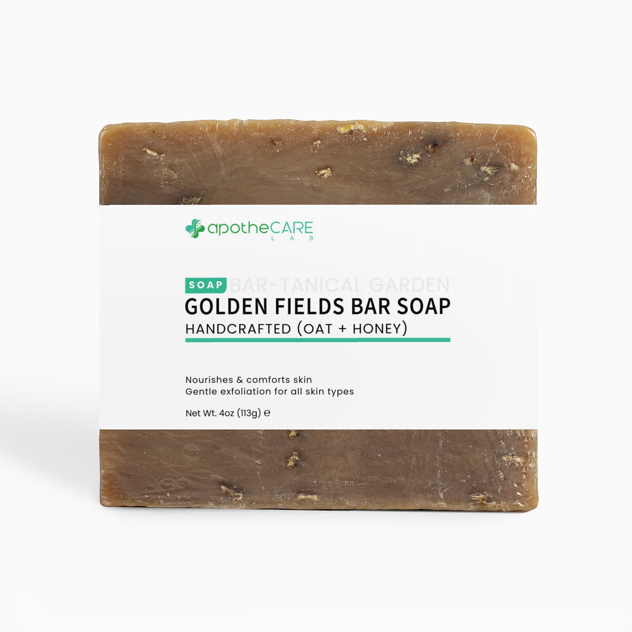 Bar of soap with 'apotheCARE' branding on a white background