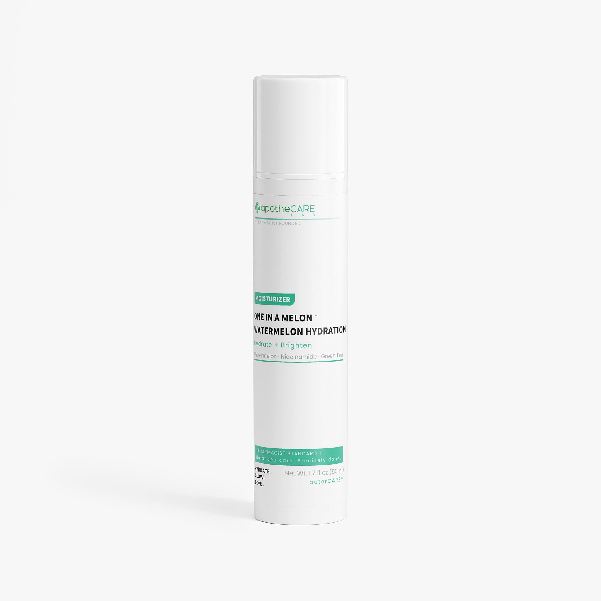 A white cylindrical bottle of On in a Melon - Watermelon Hydration, featuring green and black text on a clean white background.