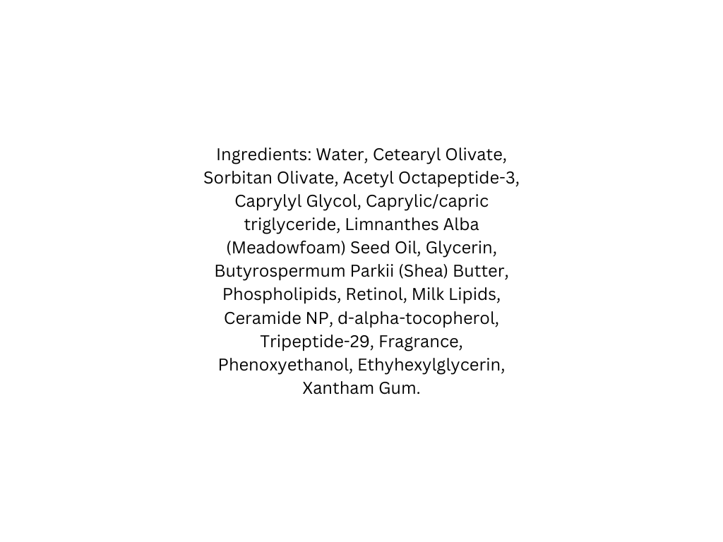 List of ingredients on a white background