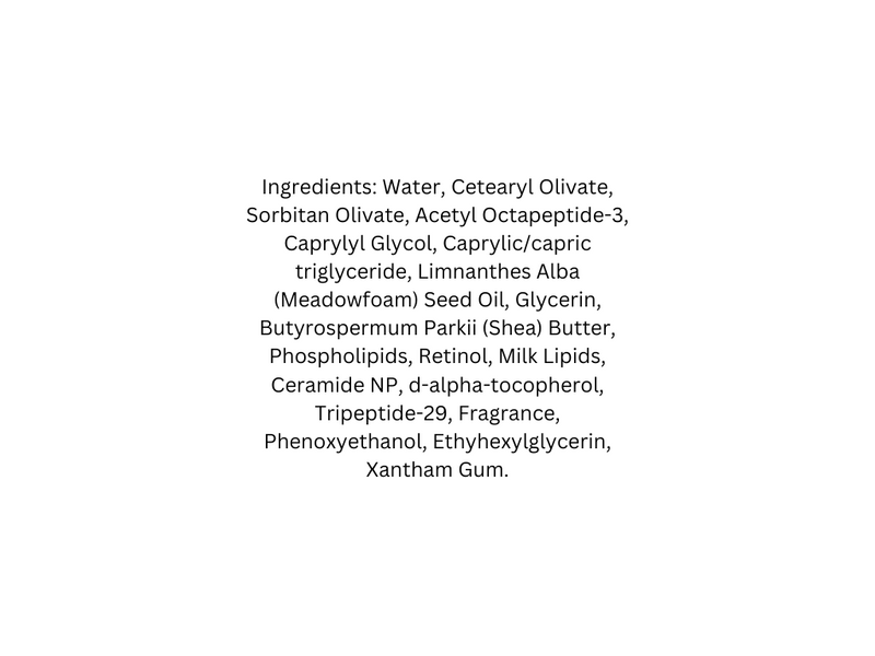 List of ingredients on a white background
