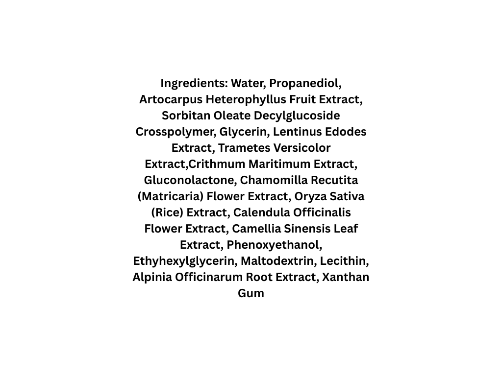 List of ingredients on a white background