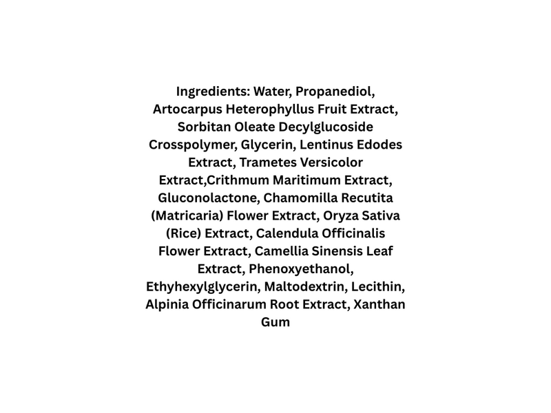 List of ingredients on a white background