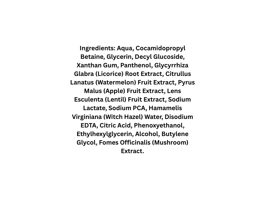 List of ingredients on a white background