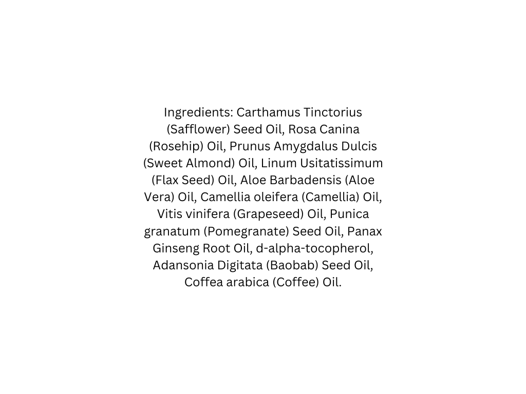 List of ingredients on a white background