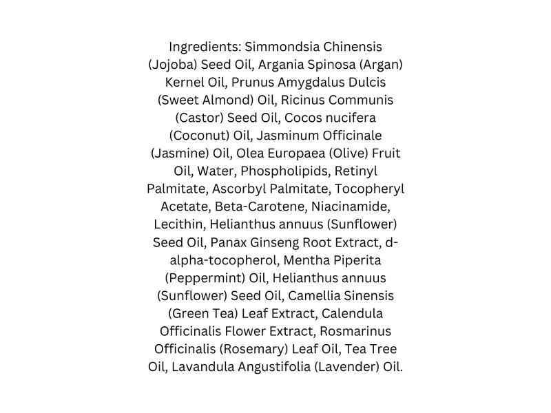 List of ingredients on a white background