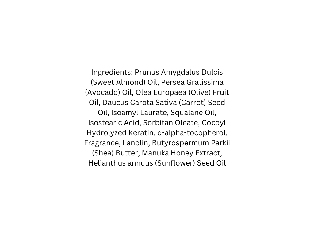 List of ingredients on a white background