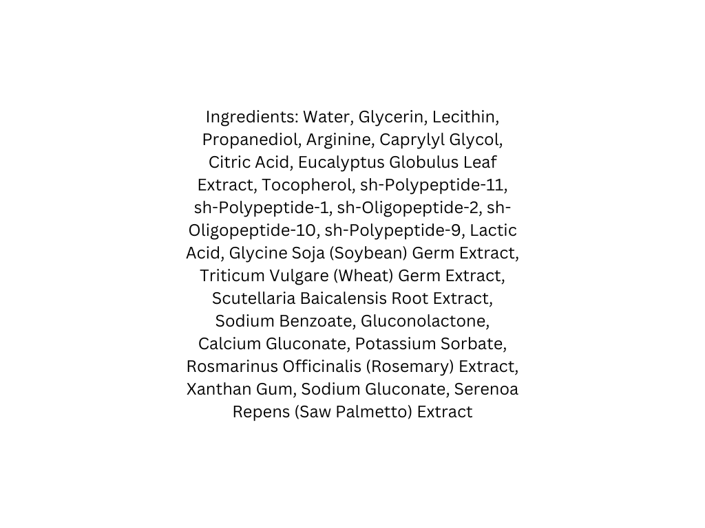 List of ingredients on a white background