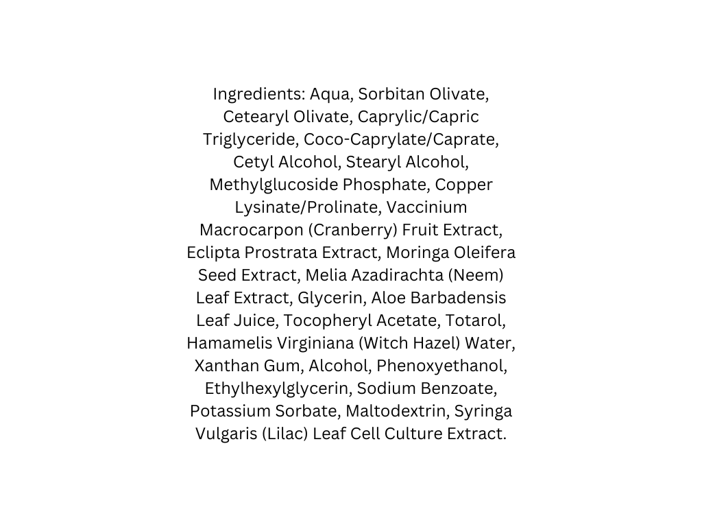 List of ingredients on a white background