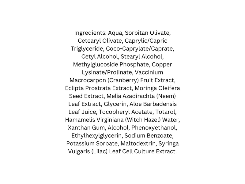 List of ingredients on a white background